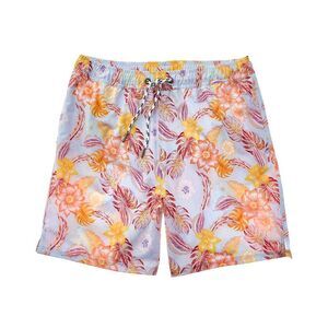 Snapper Rock Mens  Boho Tropical Sustainable Volley Swim Short, Blue